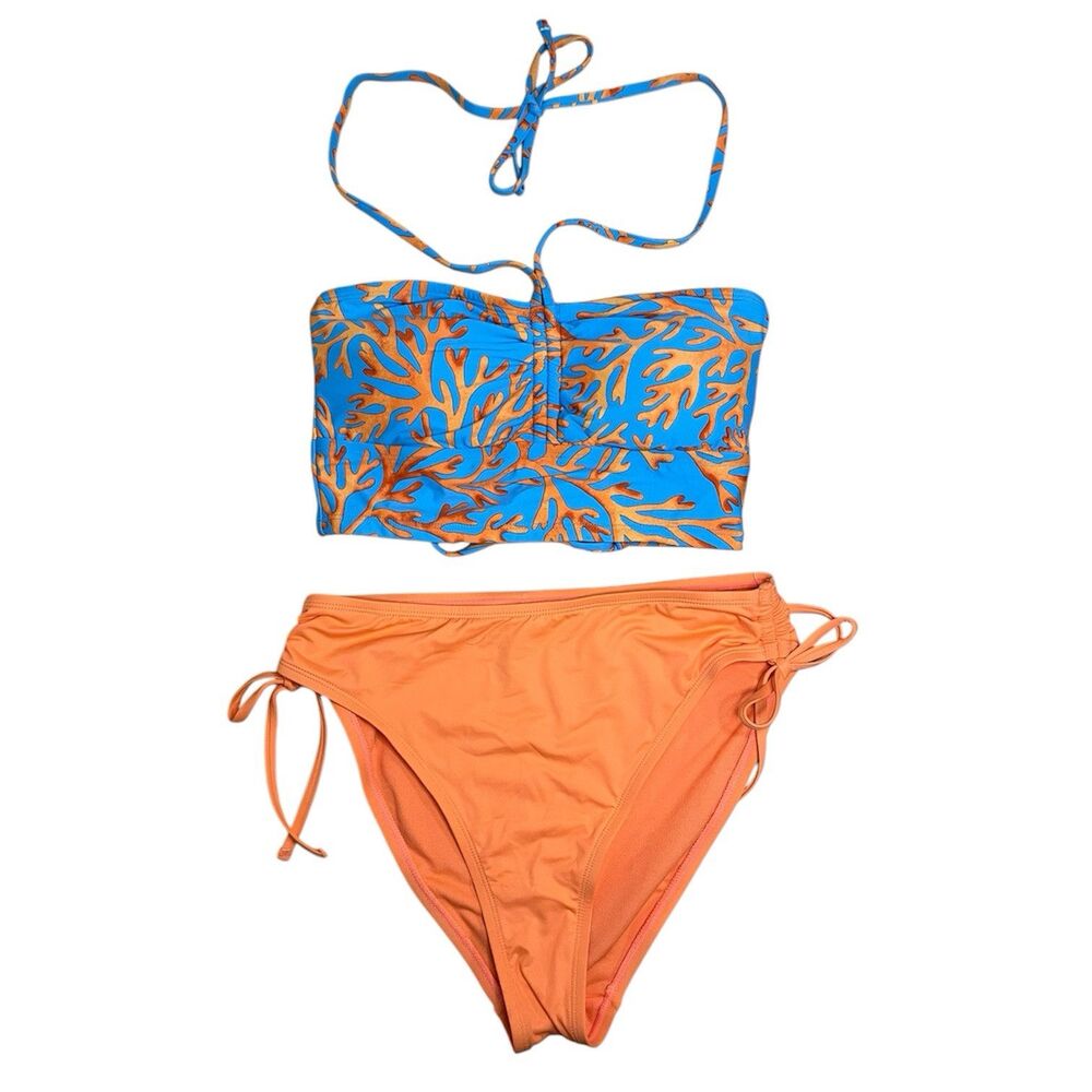 NWT Decree Women’s Two Piece Bikini High Rise Bottoms Bandeau Top Size Medium